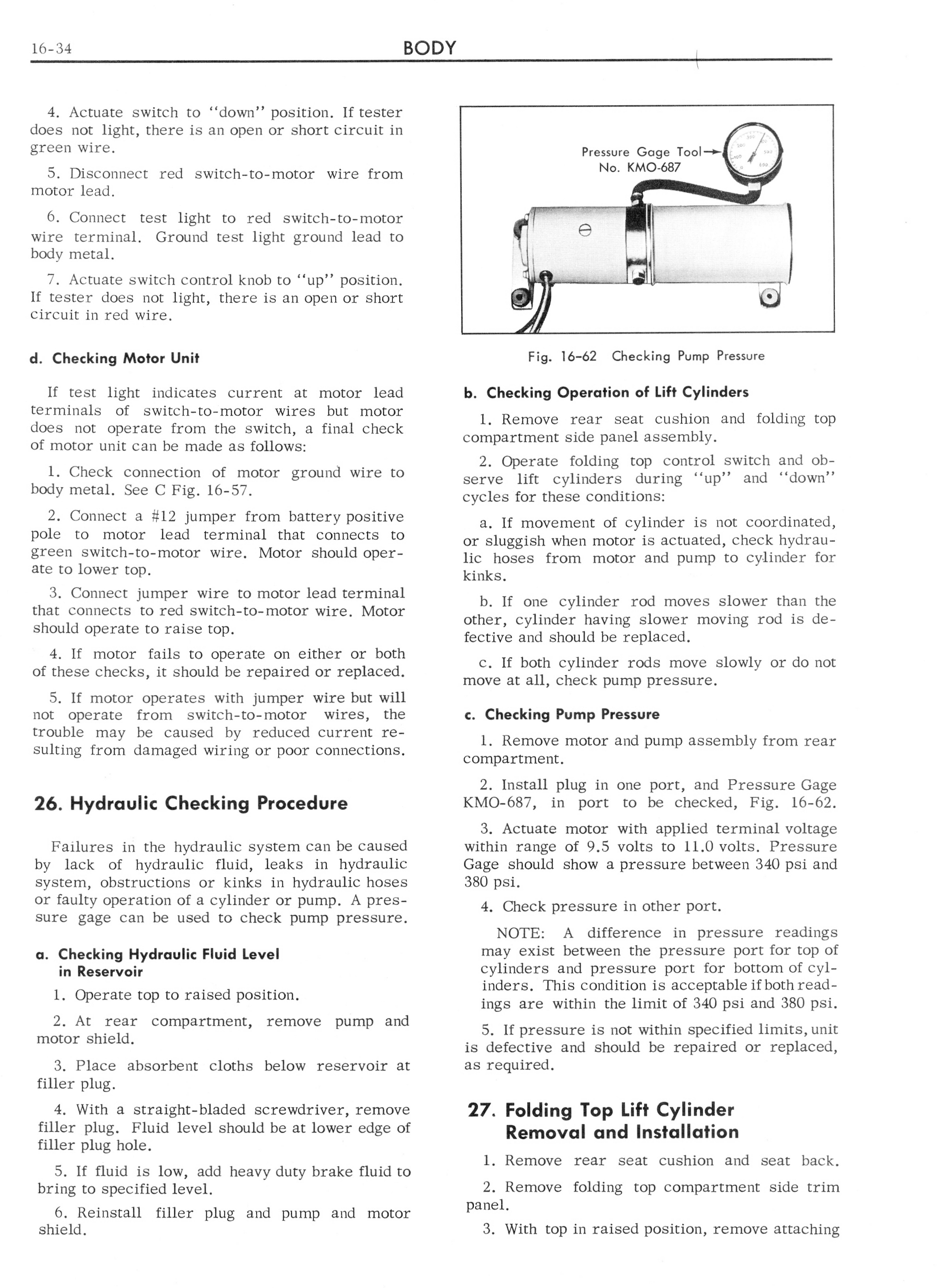 1962 CADILLAC SHOP MANUAL visual data 6